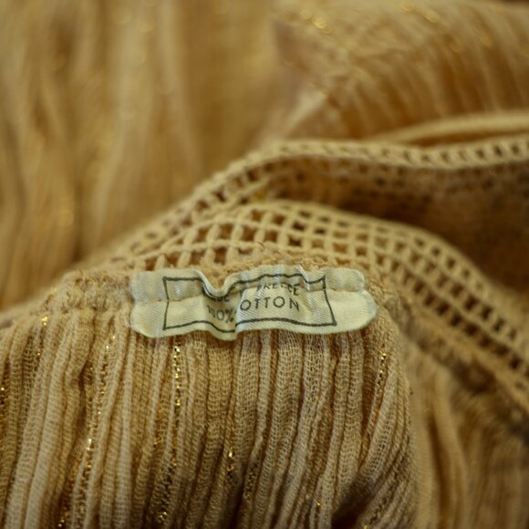 Vintage 1970s Gauze Cotton Dress with Metallic Threads - Picture 12 of 15